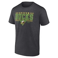 Men's Fanatics Heather Charcoal Oregon Ducks Triangle Multi-Stripe T-Shirt