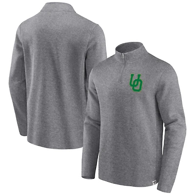Men's Fanatics Heather Gray Oregon Ducks Vintage Fleece Quarter-Zip Jacket
