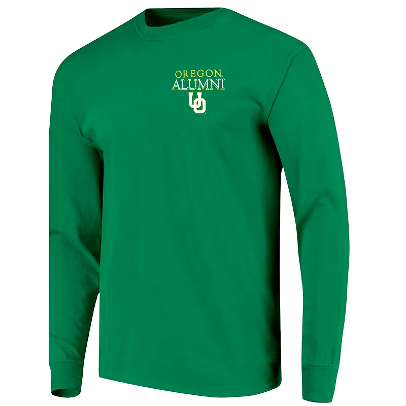 Men's Green Oregon Ducks Circle Seal Alumni Long-Sleeve T-Shirt
