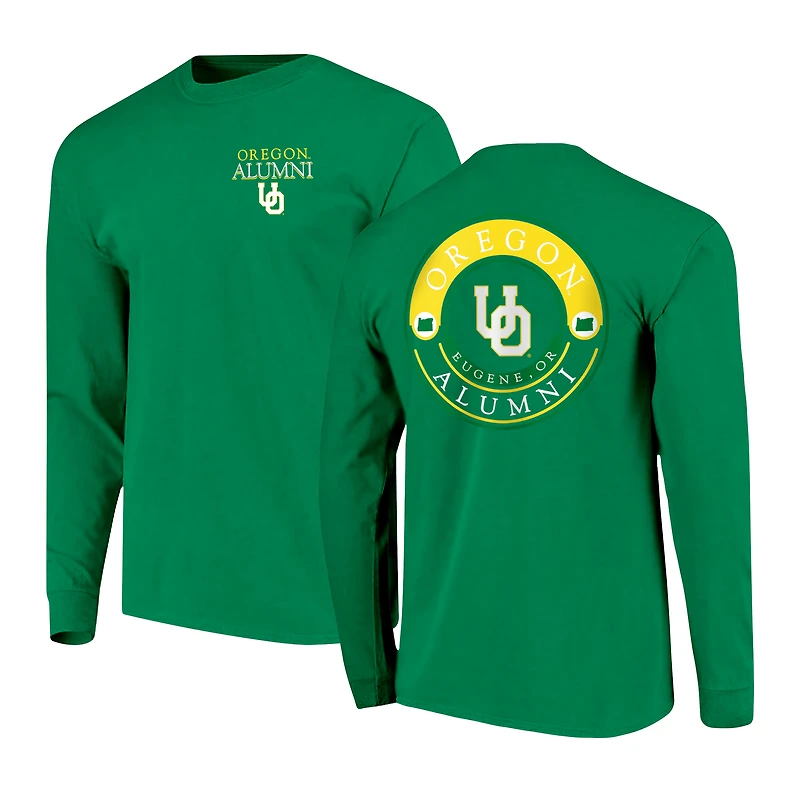 Men's Green Oregon Ducks Circle Seal Alumni Long-Sleeve T-Shirt