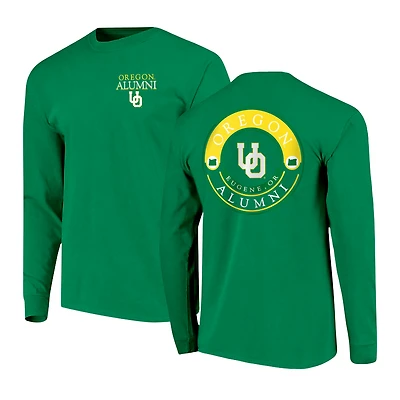 Men's  Green Oregon Ducks Circle Seal Alumni Long-Sleeve T-Shirt
