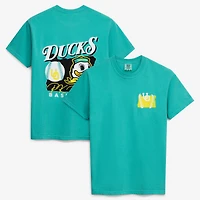 Men's  Green Oregon Ducks Drawn Mascot Baseball T-Shirt