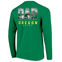 Men's Green Oregon Ducks Father's Day Campus Drawing Long Sleeve T-Shirt