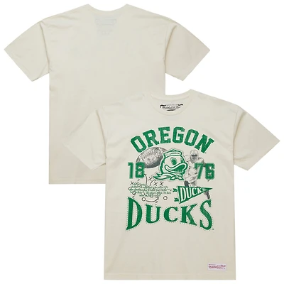 T-shirt Mitchell & Ness crème Heritage Scholar pour homme, Oregon Ducks
