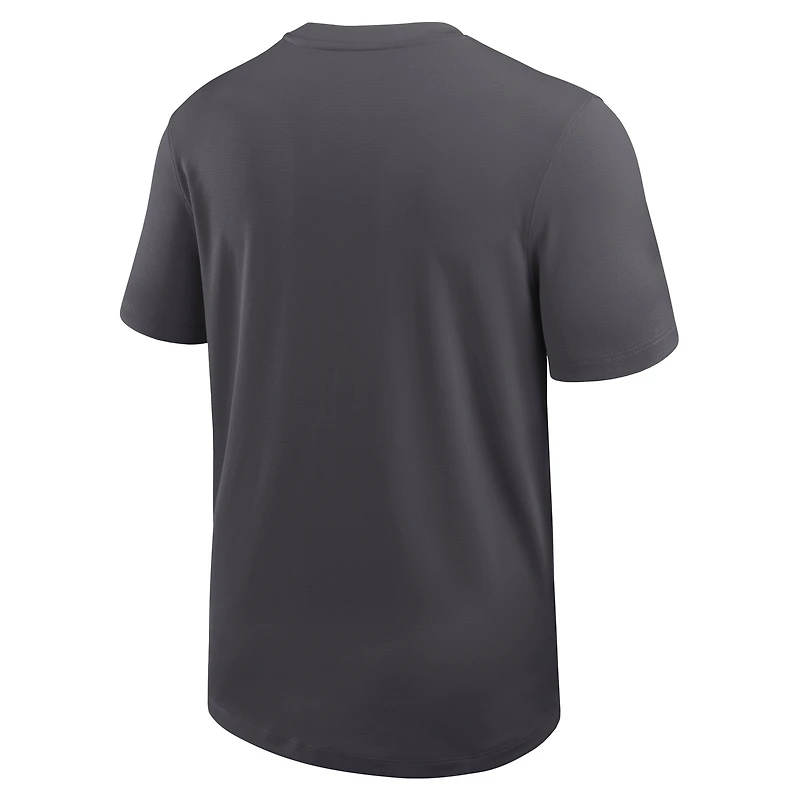 Men's Nike Anthracite Oregon Ducks 2025 Sideline UV Dri-FIT Coach Shirt