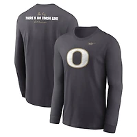 Men's Nike Anthracite Oregon Ducks Shoe Duck There Is No Finish Line Dri-FIT Long Sleeve T-Shirt
