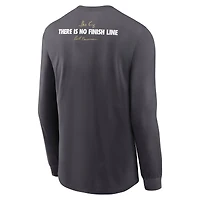Men's Nike Anthracite Oregon Ducks Shoe Duck There Is No Finish Line Dri-FIT Long Sleeve T-Shirt