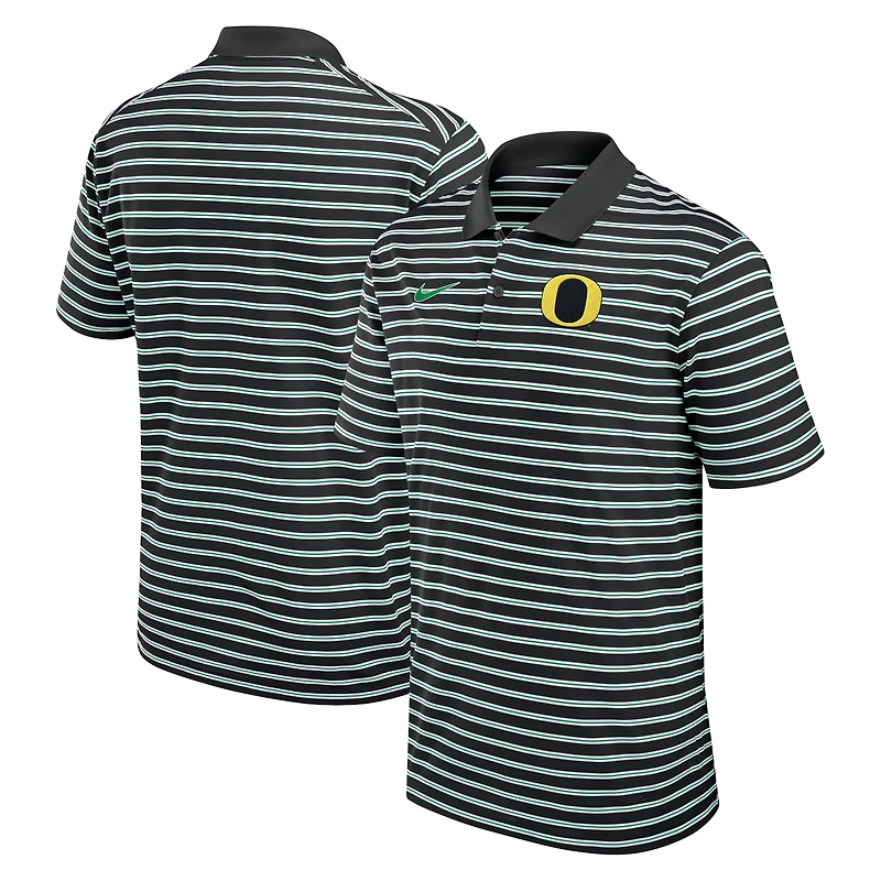 Polo Nike Dri-FIT rayé Primetime Victory des Oregon Ducks pour homme, noir/blanc