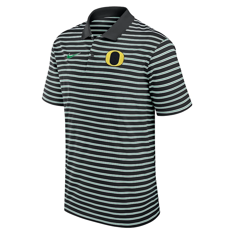 Men's Nike Black/White Oregon Ducks Primetime Victory Striped Dri-FIT Polo