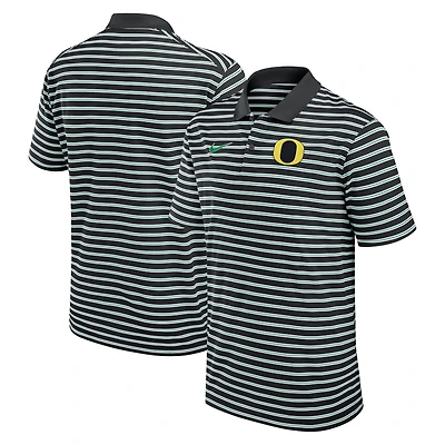 Men's Nike Black/White Oregon Ducks Primetime Victory Striped Dri-FIT Polo