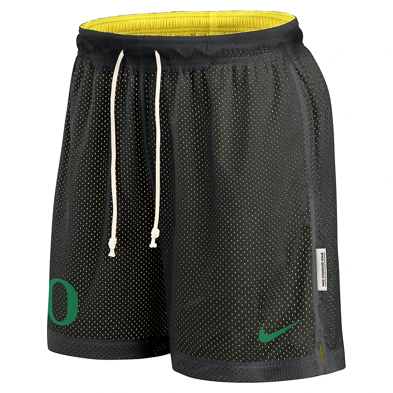 Men's Nike Black/Yellow Oregon Ducks Courtside Standard Issue Dri-FIT Reversible Shorts