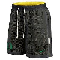 Men's Nike Black/Yellow Oregon Ducks Courtside Standard Issue Dri-FIT Reversible Shorts