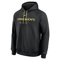 Men's Nike Black Oregon Ducks 2025 Courtside Basketball Practice Raglan Dri-FIT Hoodie