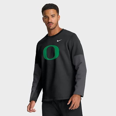 T-shirt Nike vert à manches longues Oregon Ducks 2025 Sideline Coach Therma-FIT pour homme