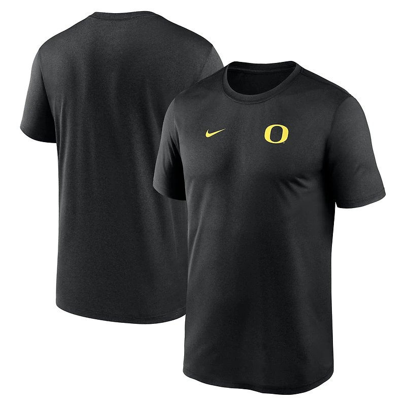T-shirt Nike Legend Dri-FIT noir pour homme, Oregon Ducks 2025 Sideline, petit logo
