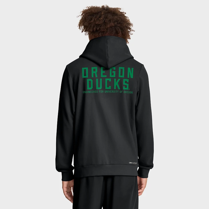 Sweat à capuche Nike noir Oregon Ducks 2025 Sideline Standard Issue Dri-FIT pour homme avec fermeture éclair intégrale