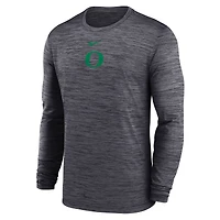 Men's Nike Black Oregon Ducks 2025 Sideline Velocity Performance Long Sleeve T-Shirt
