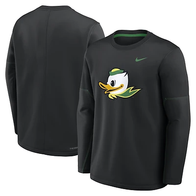 Haut à manches longues Therma-FIT pour homme Nike Green Oregon Ducks 2026 Sideline Coaches