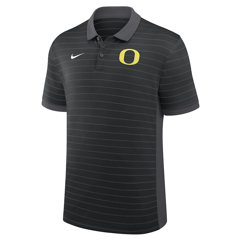 Men's Nike Black Oregon Ducks 2026 Early Season Coaches Sideline Victory Stripe Dri-FIT Polo