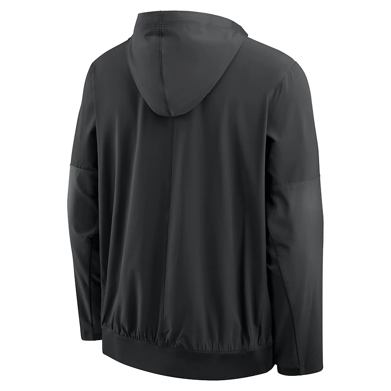 Men's Nike Black Oregon Ducks 2026 Sideline Anorak Half-Zip Hooded Jacket