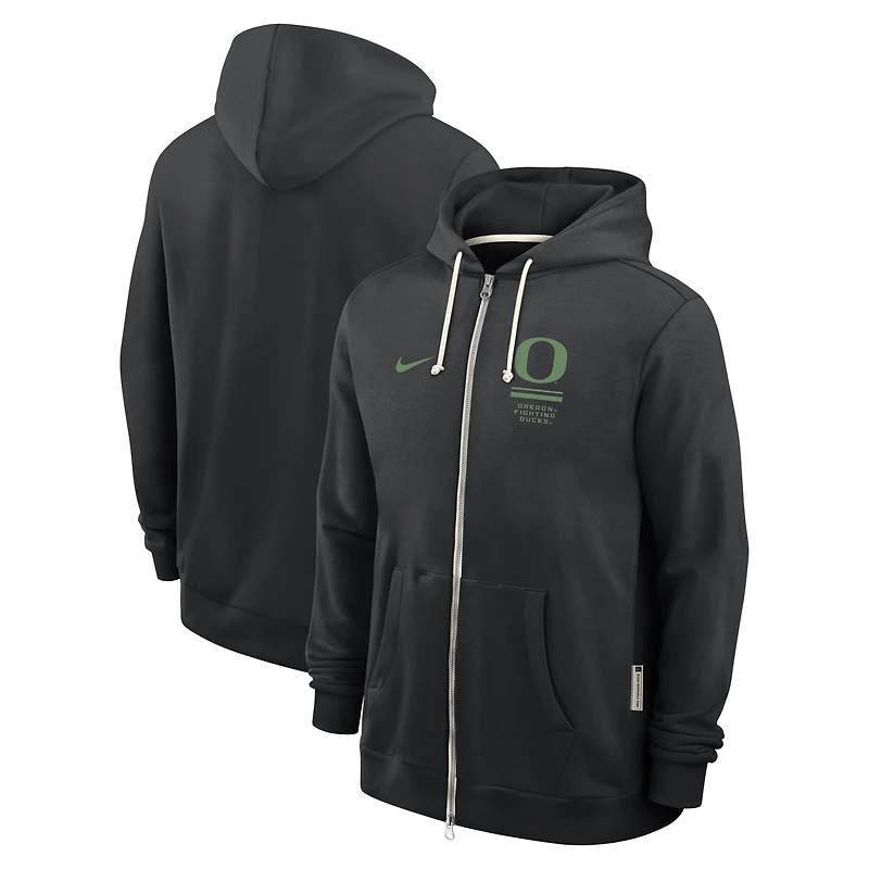 Sweat à capuche zippé Nike vert Oregon Ducks 2026 Sideline Standard Issue Dri-FIT pour homme