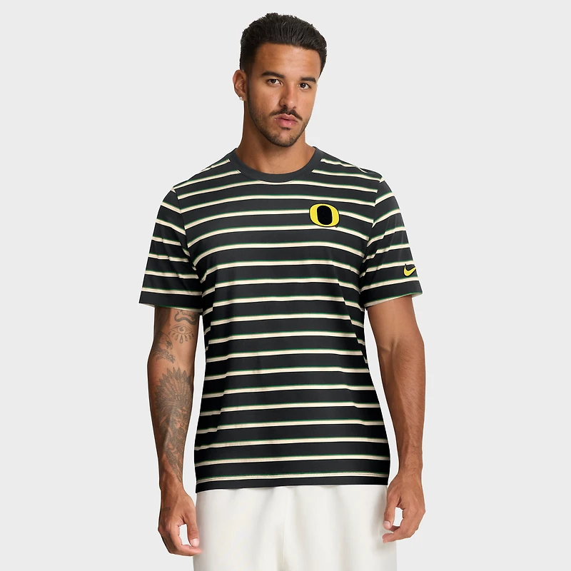 Men's Nike Black Oregon Ducks Athletic Prep Legacy Summit Stripe T-Shirt