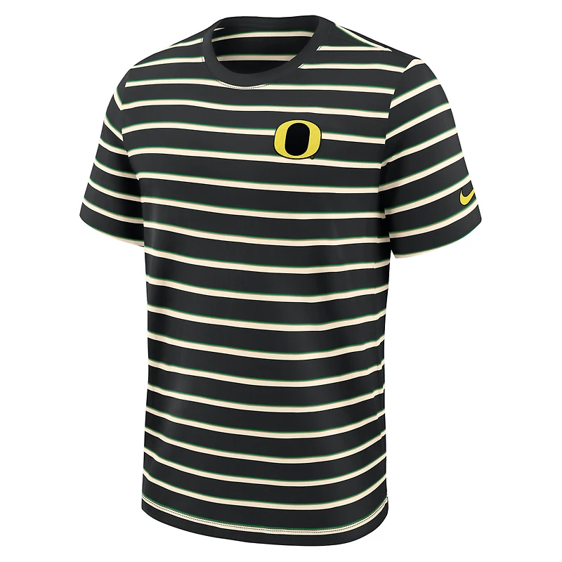 Men's Nike Black Oregon Ducks Athletic Prep Legacy Summit Stripe T-Shirt