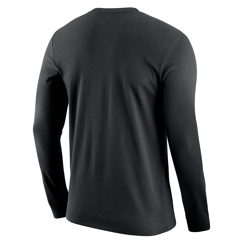 T-shirt de basket-ball à manches longues Nike noir pour hommes des Ducks l'Oregon
