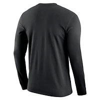 T-shirt de basket-ball à manches longues Nike noir pour hommes des Ducks l'Oregon