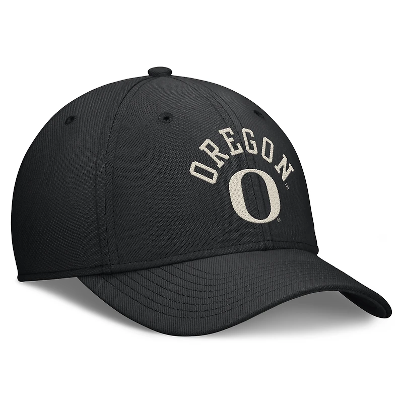 Men's Nike Black Oregon Ducks Campus Prep Chained & Arched Swooshflex Flex Hat