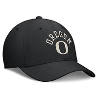 Men's Nike  Black Oregon Ducks Campus Prep Chained & Arched Swooshflex Flex Hat
