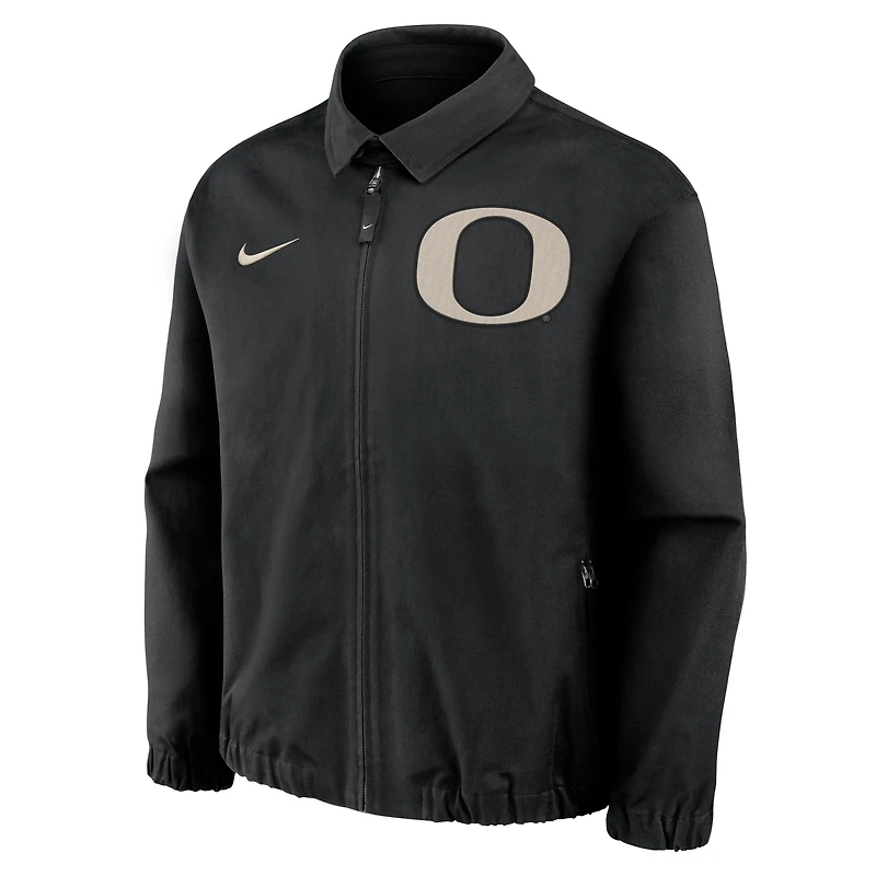 Men's Nike Black Oregon Ducks Local Full-Zip Twill Jacket