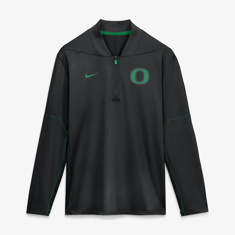 Men's Nike Oregon Ducks Sideline Dri-FIT Long Sleeve Half-Zip Pullover
