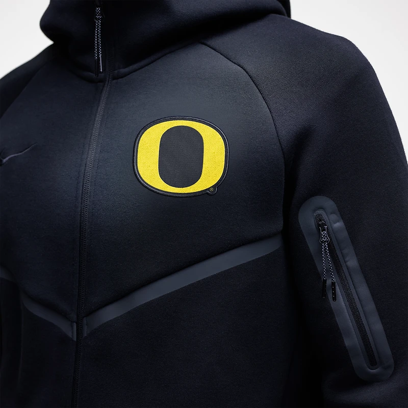 Sweat à capuche Nike Tech Fleece Windrunner noir pour homme, entièrement zippé, Oregon Ducks