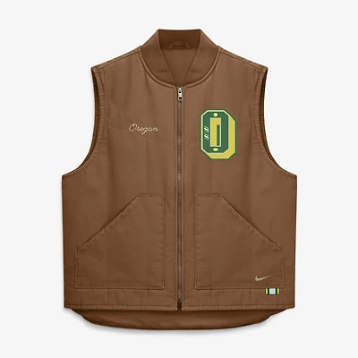Gilet matelassé zippé Nike marron Oregon Ducks Academic pour homme