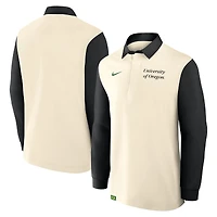Men's Nike Cream/Black Oregon Ducks Rugby Long Sleeve Shirt
