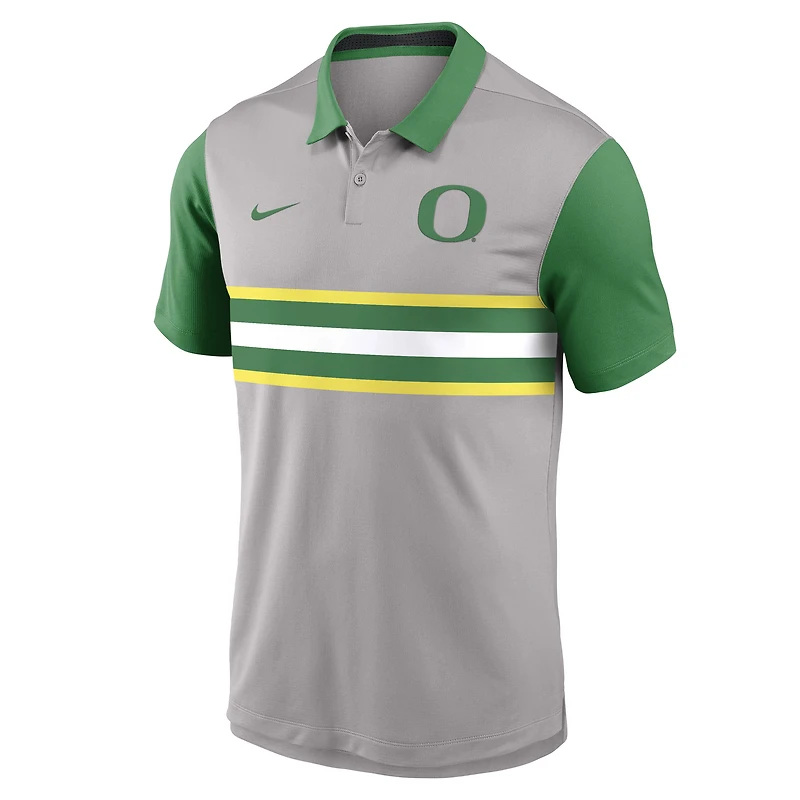 Polo Nike Vapor Dri-FIT gris/vert pour homme des Oregon Ducks