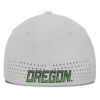 Men's Nike  Gray Oregon Ducks 2026 Sideline Practice AeroBill Swooshflex Dri-FIT Hat