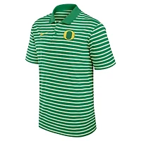 Polo Nike Dri-FIT rayé Primetime Victory des Oregon Ducks pour homme, vert/blanc