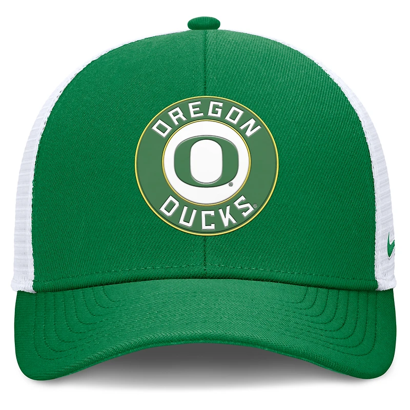 Men's Nike Green/White Oregon Ducks Rise Primetime Performance Trucker Adjustable Hat