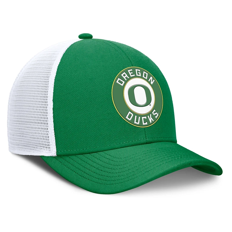 Men's Nike Green/White Oregon Ducks Rise Primetime Performance Trucker Adjustable Hat