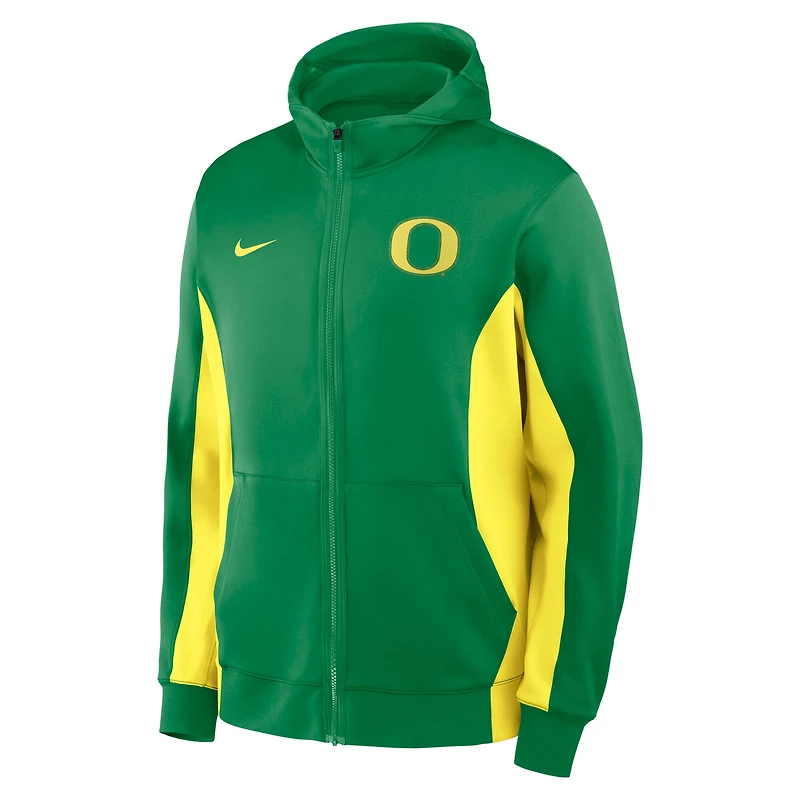 Men's Nike Green/Yellow Oregon Ducks Dri-FIT Game Full-Zip Hoodie Jacket