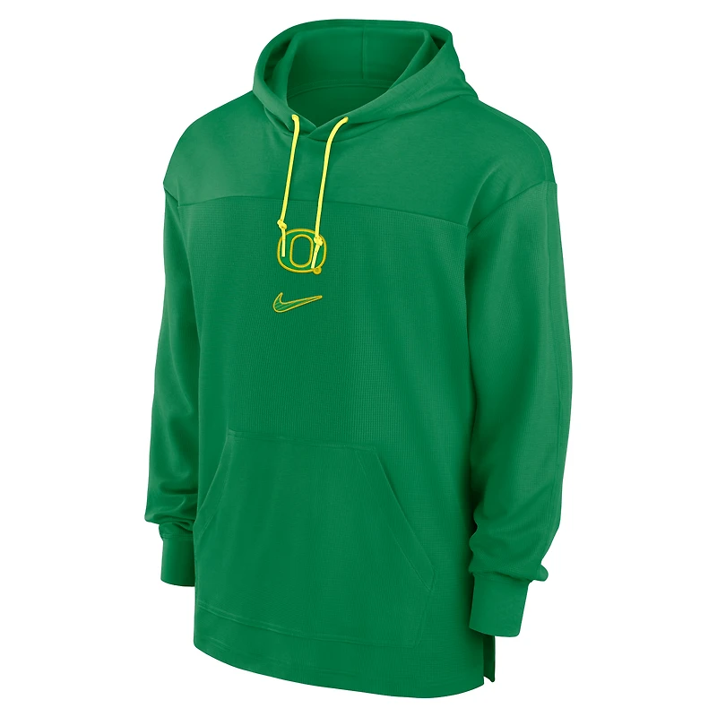 Sweat à capuche Nike Green Oregon Ducks 2024 Sideline Jersey Performance pour homme