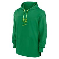 Sweat à capuche Nike Green Oregon Ducks 2024 Sideline Jersey Performance pour homme