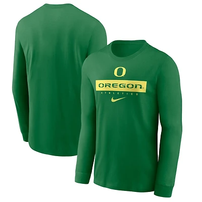 T-shirt Nike vert à manches longues Oregon Ducks 2024 Sideline Legend Dri-FIT pour homme