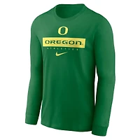 T-shirt à manches longues Nike Oregon Ducks 2024 Sideline Legend Performance pour homme Vert