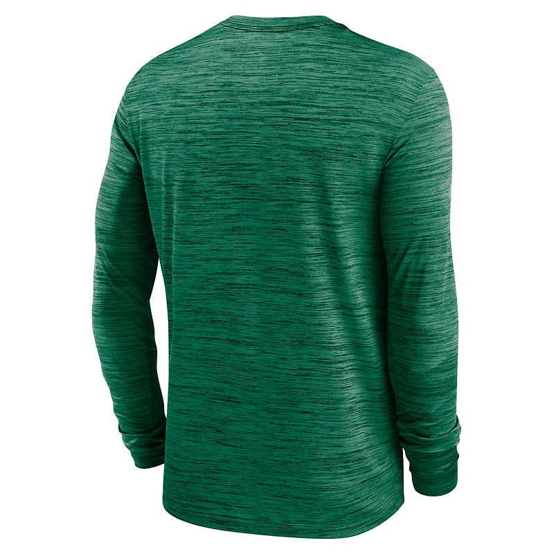 T-shirt à manches longues Nike Sideline Velocity Performance pour homme, vert, Oregon Ducks 2024