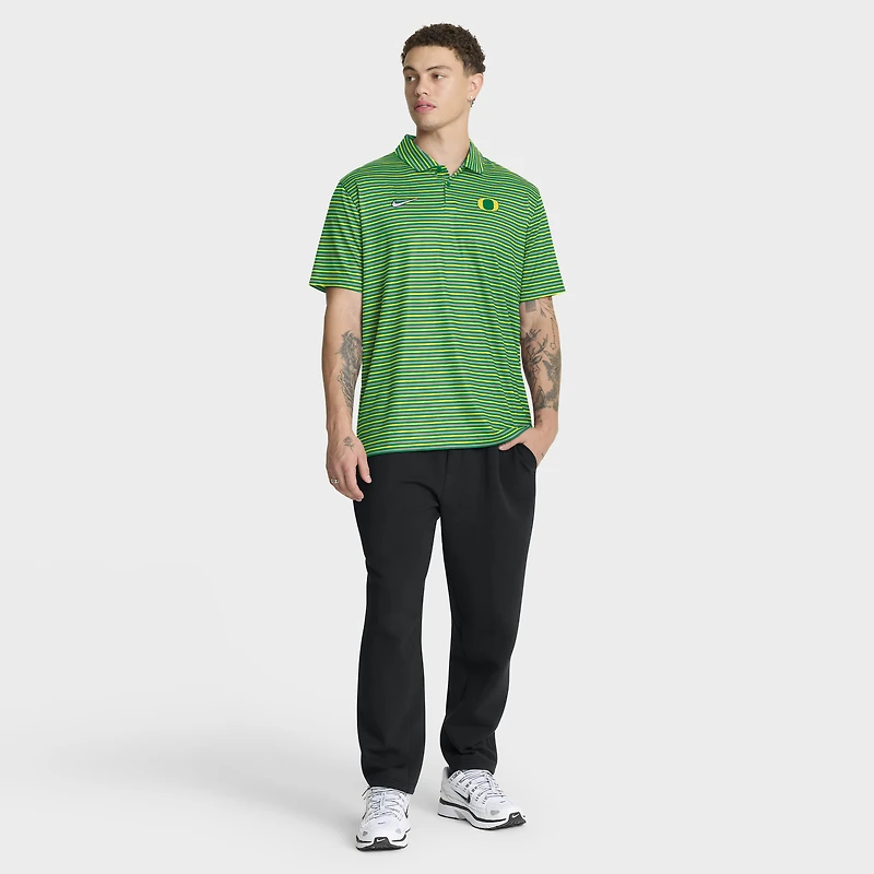 Polo Nike vert Oregon Ducks 2025 Coaches Premium Tour Stripe Dri-FIT pour homme
