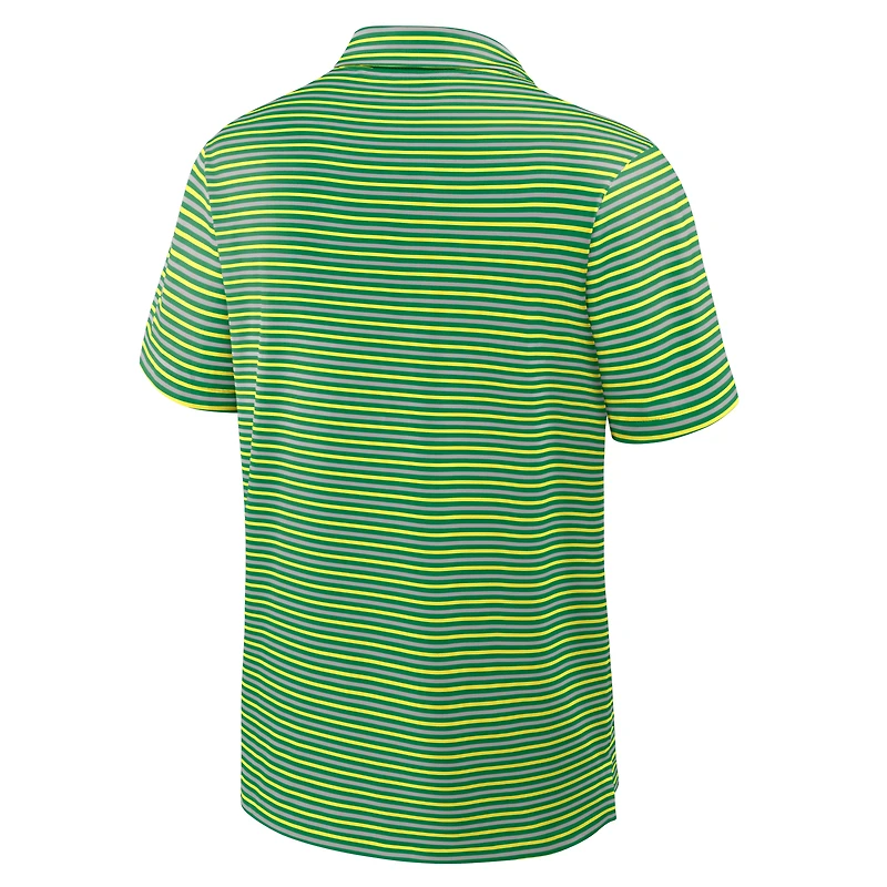 Men's Nike Green Oregon Ducks 2025 Coaches Premium Tour Stripe Dri-FIT Polo