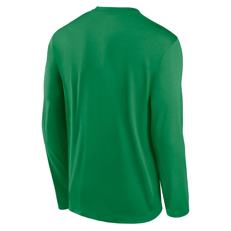 T-shirt à manches longues Nike vert Oregon Ducks 2025 Courtside Basketball Shootaround Legend Dri-FIT pour homme